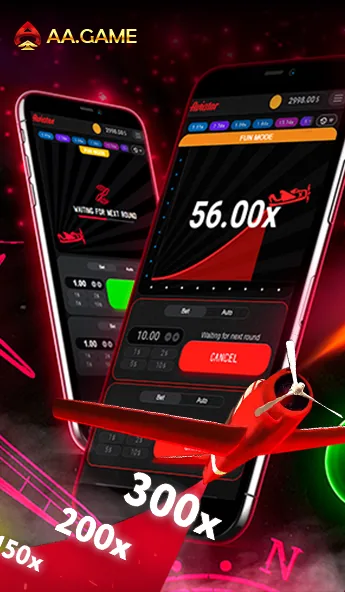 AA Game Aviator mobile interface and multiplier