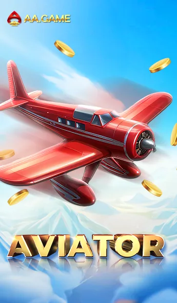 AA Game Aviator aircraft artwork with coins